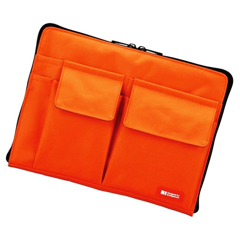 LIHIT LAB LIHITLAB Bag Laptop Sleeve with Storage Pockets (Bag-in-Bag), 7.1 x 9.8 Inches, Orange (A7553-4) - Image 1